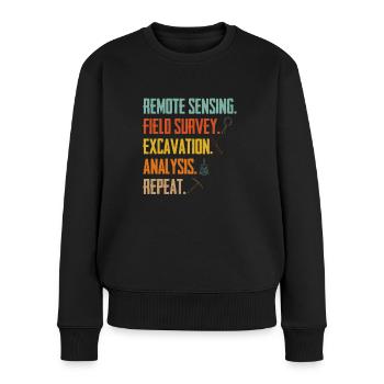 Archäologie Geschenk Archäologe - Frauen Premium Bio Pullover - Schwarz - Vorne - Julia (174cm)