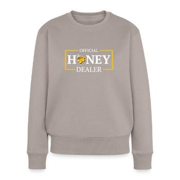 Imker Honig Verkäufer, Bienenschutz Imkerei Bienen - Frauen Premium Bio Pullover - Taupe - Vorne - Julia (174cm)