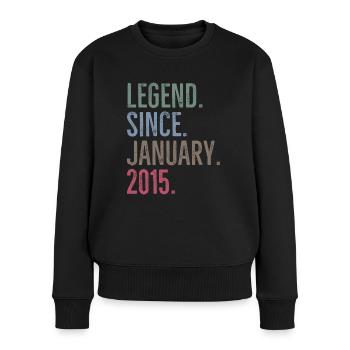 Legende seit Januar 2015 - Frauen Premium Bio Pullover - Schwarz - Vorne - Julia (174cm)