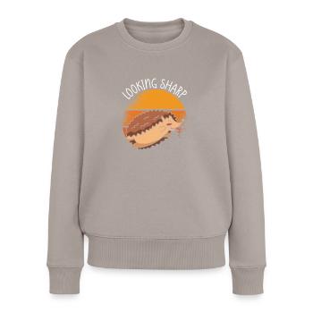 Search Sharp Hedgehog - Women's Premium Organic Jumper - taupe - Front - Julia (174cm)