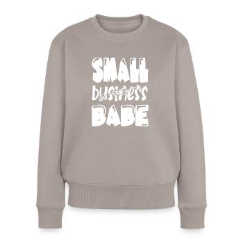 Kleinunternehmen Babe Zitat Frau Dame Mädchen - Frauen Premium Bio Pullover - Taupe - Vorne - Julia (174cm)