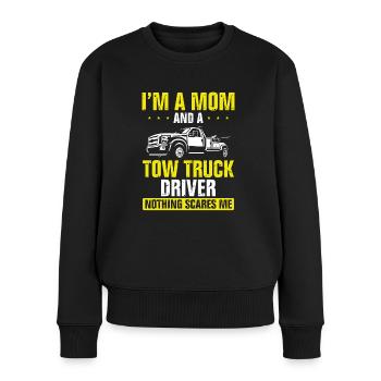 Ich Bin Mutter Und Abschleppwagenfahrer - Frauen Premium Bio Pullover - Schwarz - Vorne - Julia (174cm)