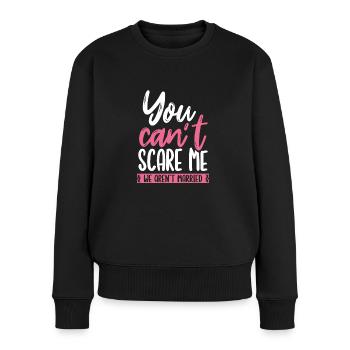 Tu ne peux pas me faire peur - Pull Premium bio Femme - noir - Devant - Julia (174cm)