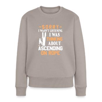 Grimpeur Arboriculteur Bûcheron Arboriculteur - Pull Premium bio Femme - taupe - Devant - Julia (174cm)