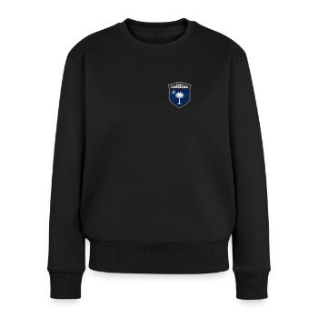 South Carolina - Frauen Premium Bio Pullover - Schwarz - Vorne - Julia (174cm)