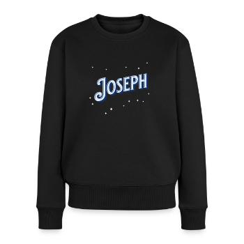 Joseph Namen personalisiert - Frauen Premium Bio Pullover - Schwarz - Vorne - Julia (174cm)
