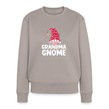Gnom Oma - Frauen Premium Bio Pullover - Taupe - Vorne - Julia (174cm)