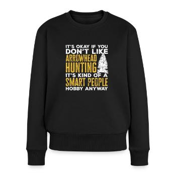 Arrowhead Hunting Pfeilspitzen Sammler - Frauen Premium Bio Pullover - Schwarz - Vorne - Julia (174cm)