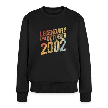 20th Birthday Gift Legendary Since October 2002 20 - Frauen Premium Bio Pullover - Schwarz - Vorne - Julia (174cm)