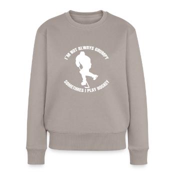 Eishockey Geschenk Eishockeyteam Wintersport - Frauen Premium Bio Pullover - Taupe - Vorne - Julia (174cm)