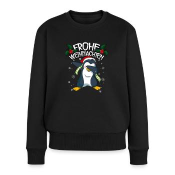 Frohe Weihnachten - Frauen Premium Bio Pullover - Schwarz - Vorne - Julia (174cm)