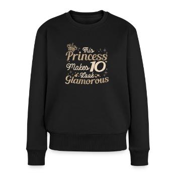 Girls Kids Age 10 Years Old Birth Glamorous - Frauen Premium Bio Pullover - Schwarz - Vorne - Julia (174cm)