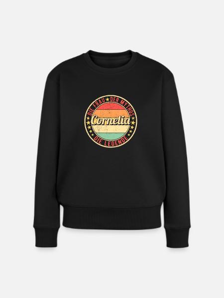 Cornelia Die Frau Der Mythos Die Legende - Frauen Premium Bio Pullover - Schwarz