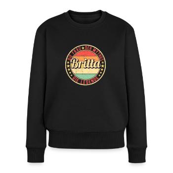 Britta Die Frau Der Mythos Die Legende - Frauen Premium Bio Pullover - Schwarz - Vorne - Julia (174cm)