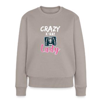 Radiologie Crazy X Ray Lady Rad Tech - Frauen Premium Bio Pullover - Taupe - Vorne - Julia (174cm)