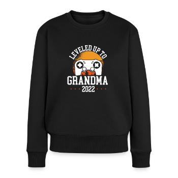 Level Bis Oma 2022 - Frauen Premium Bio Pullover - Schwarz - Vorne - Julia (174cm)
