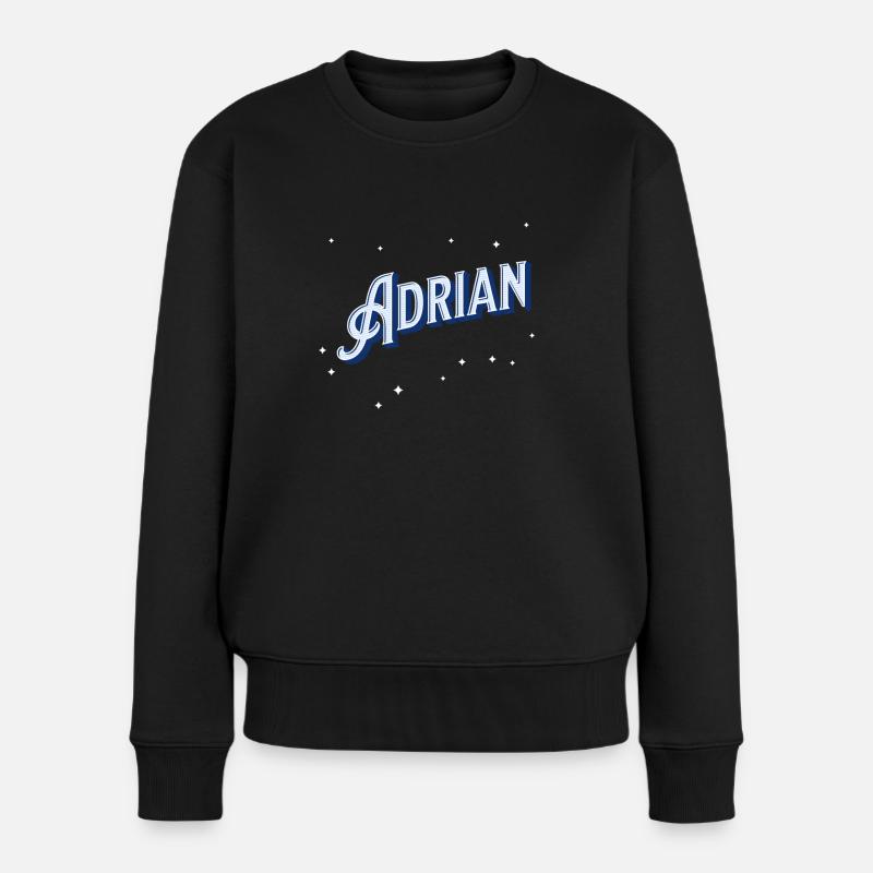 Adrian Namen personalisiert - Frauen Premium Bio Pullover - Schwarz