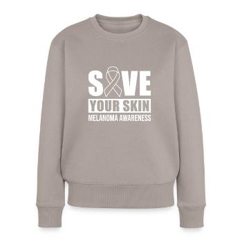 Save Your Skin Melanoma Awareness - Frauen Premium Bio Pullover - Taupe - Vorne - Julia (174cm)