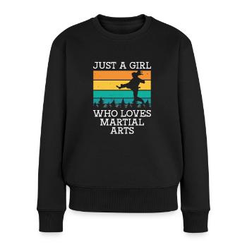 Juste une fille qui aime les arts martiaux - Pull Premium bio Femme - noir - Devant - Julia (174cm)