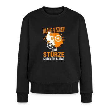 Mountainbike Rennen Mountainbike Fahrer Geschenk - Frauen Premium Bio Pullover - Schwarz - Vorne - Julia (174cm)