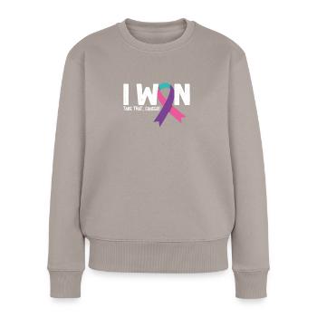 I Won Cancer, thyroid cancer - Women's Premium Organic Jumper - taupe - Front - Julia (174cm)