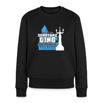Konstanz Bodensee Spruch Konstanzer - Frauen Premium Bio Pullover - Schwarz - Vorne - Julia (174cm)