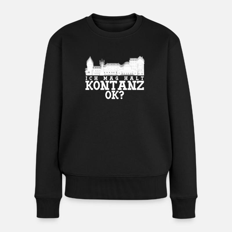 Bodensee Ich mag Konstanz Konstanzer - Frauen Premium Bio Pullover - Schwarz