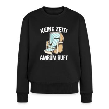 Nordsee Amrum - Frauen Premium Bio Pullover - Schwarz - Vorne - Julia (174cm)
