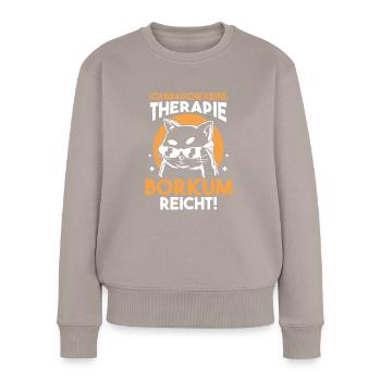 Nordsee Borkum - Frauen Premium Bio Pullover - Taupe - Vorne - Julia (174cm)