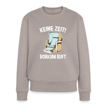 Nordsee Borkum - Frauen Premium Bio Pullover - Taupe - Vorne - Julia (174cm)