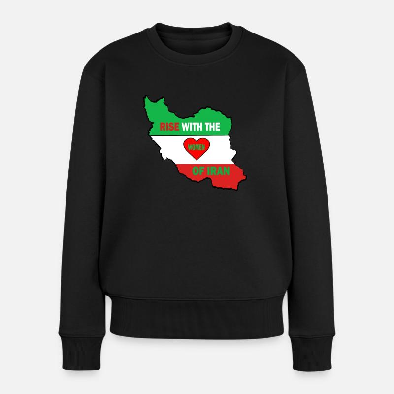 Erhöhen Sie Mit Den Frauen Der Iran Freedom Flag - Frauen Premium Bio Pullover - Schwarz