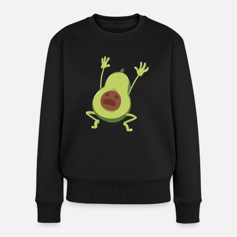 Schreiende Avocado - Frauen Premium Bio Pullover - Schwarz
