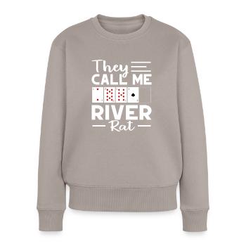 Witziges Pokerspieler Pokerkarten Design - Frauen Premium Bio Pullover - Taupe - Vorne - Julia (174cm)