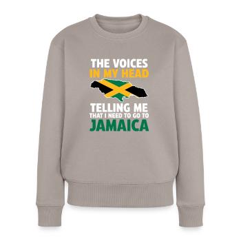 Jamaika Jamaikanische Flagge Jamaikanisches Gesche - Frauen Premium Bio Pullover - Taupe - Vorne - Julia (174cm)