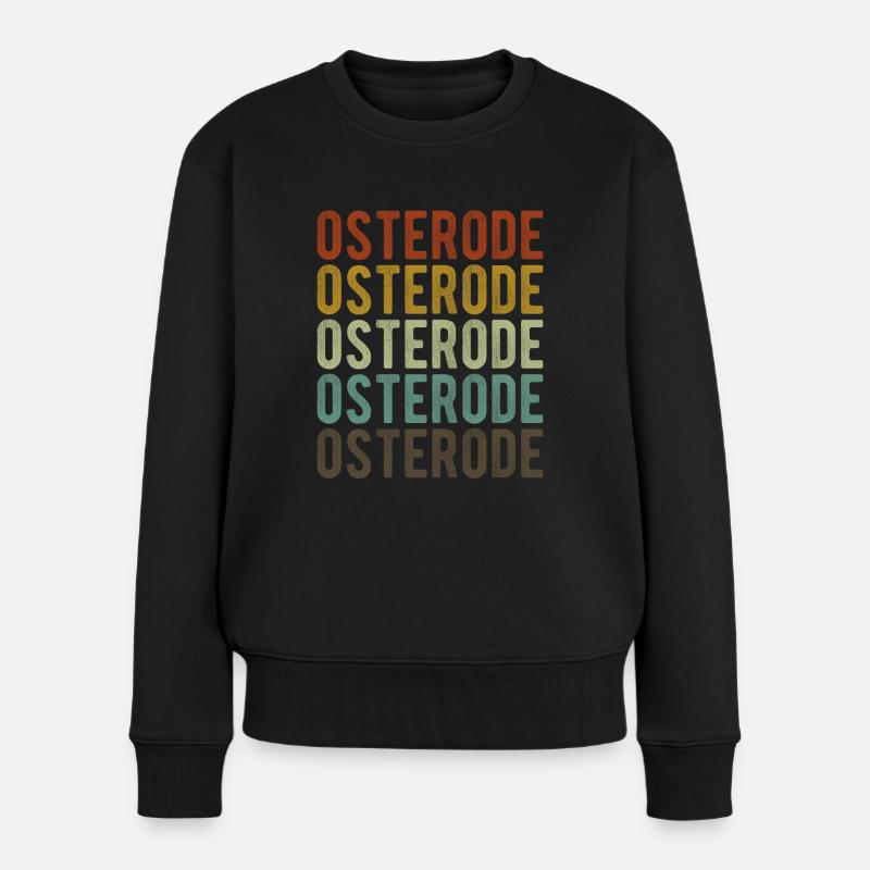 Osterode Stadt Retro Vintage - Frauen Premium Bio Pullover - Schwarz