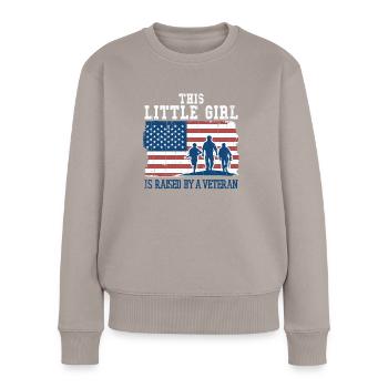 Little Girl Raise By Veteran Proud Veterans Day - Women's Premium Organic Jumper - taupe - Front - Julia (174cm)