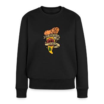 Pizzaïolo Sœur Pizzaiolo - Pull Premium bio Femme - noir - Devant - Julia (174cm)