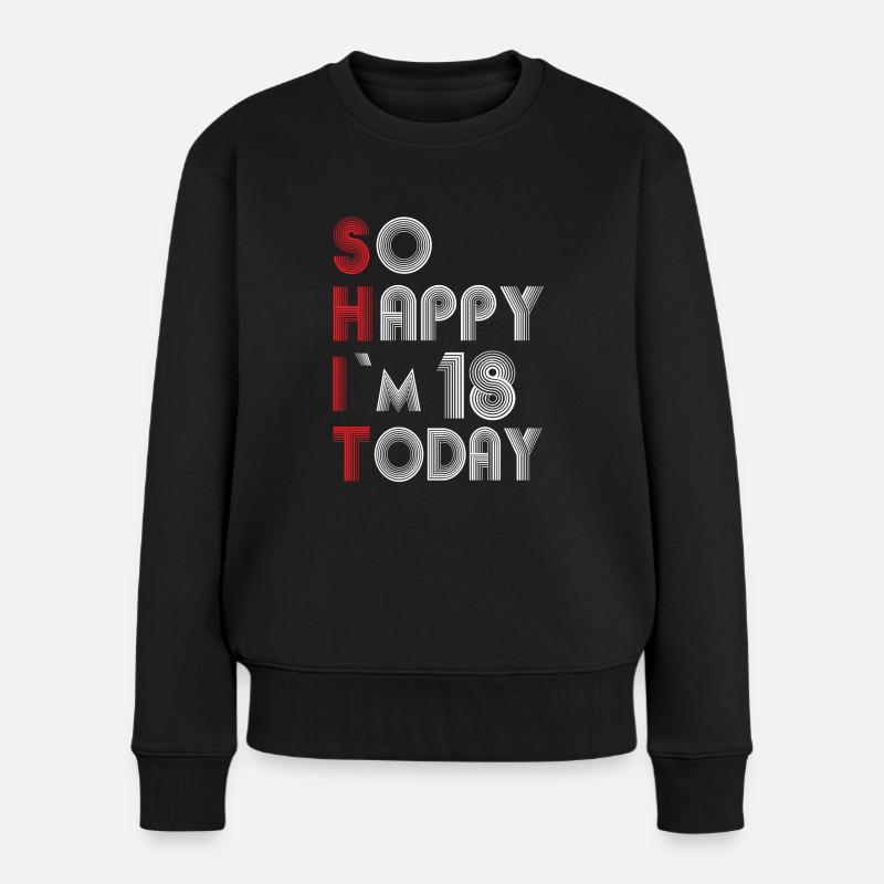18 Geburtstag - Frauen Premium Bio Pullover - Schwarz
