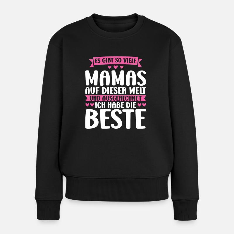 Mutter Familie Mütter Geschenk - Frauen Premium Bio Pullover - Schwarz