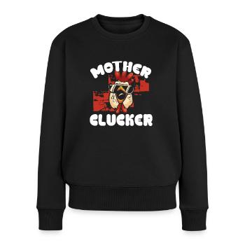 Poulet mère cool - Pull Premium bio Femme - noir - Devant - Julia (174cm)
