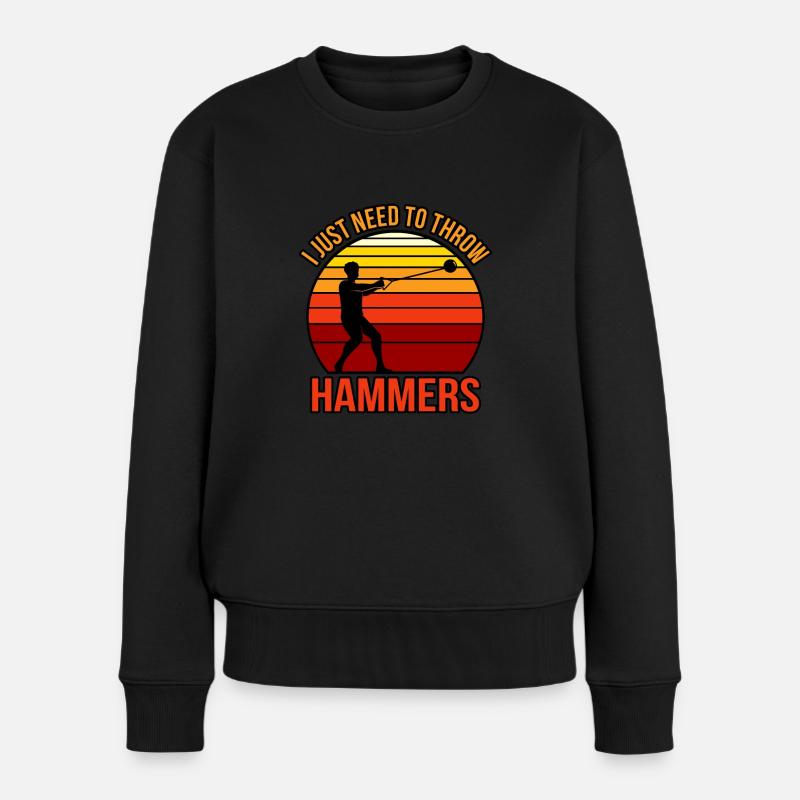 Ich Muss Nur Hämmer Werfen - Frauen Premium Bio Pullover - Schwarz