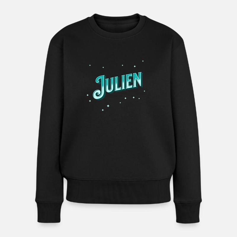 Julien Namen personalisiert - Frauen Premium Bio Pullover - Schwarz