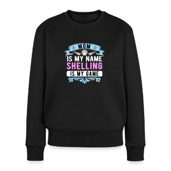 Mère collectrice de coquillages - Pull Premium bio Femme - noir - Devant - Julia (174cm)