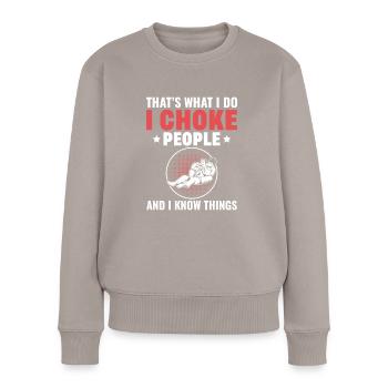 BJJ Brazilian Jiu-Jitsu - Women's Premium Organic Jumper - taupe - Front - Julia (174cm)