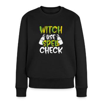 Hexe benutzt Zauber - Frauen Premium Bio Pullover - Schwarz - Vorne - Julia (174cm)
