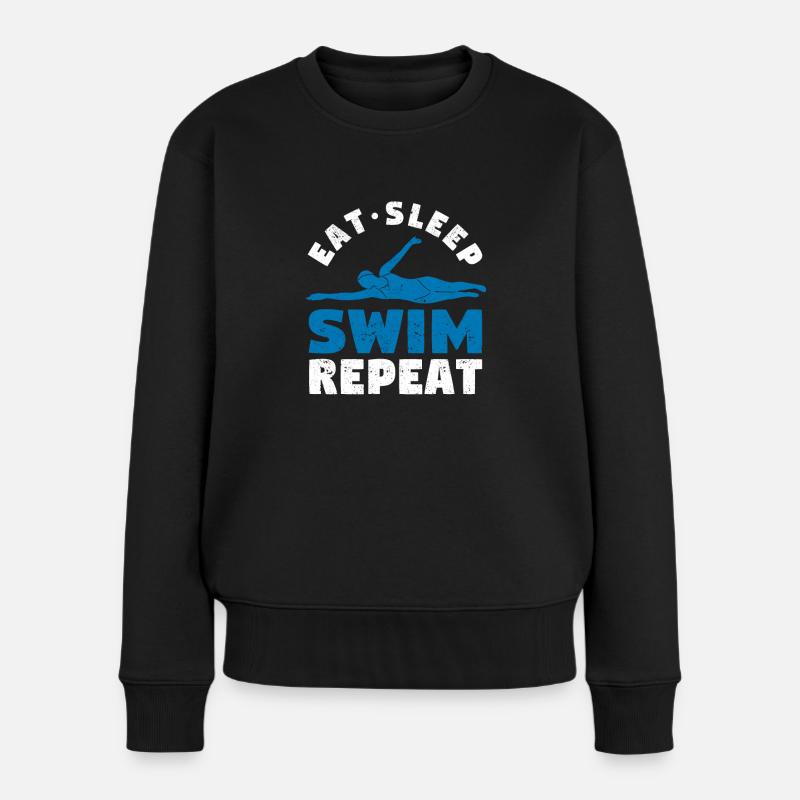 Fun Swimming Lovers Cool Swimmer Nourriture - Pull Premium bio Femme - noir