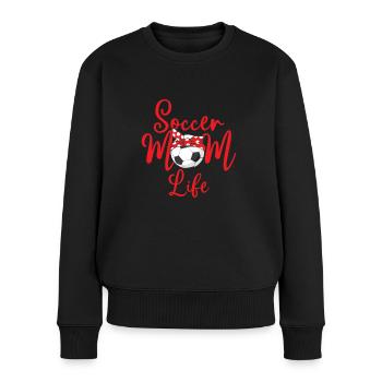 Frauenfußball Mutter Fußballerin Frauen Sport WM - Frauen Premium Bio Pullover - Schwarz - Vorne - Julia (174cm)