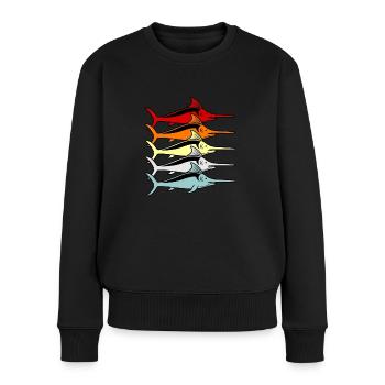 Schwertfisch - Frauen Premium Bio Pullover - Schwarz - Vorne - Julia (174cm)
