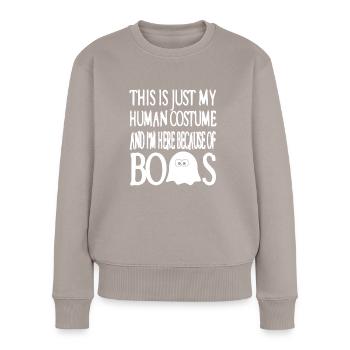 Geist - Ceci est mon costume humain - Pull Premium bio Femme - taupe - Devant - Julia (174cm)