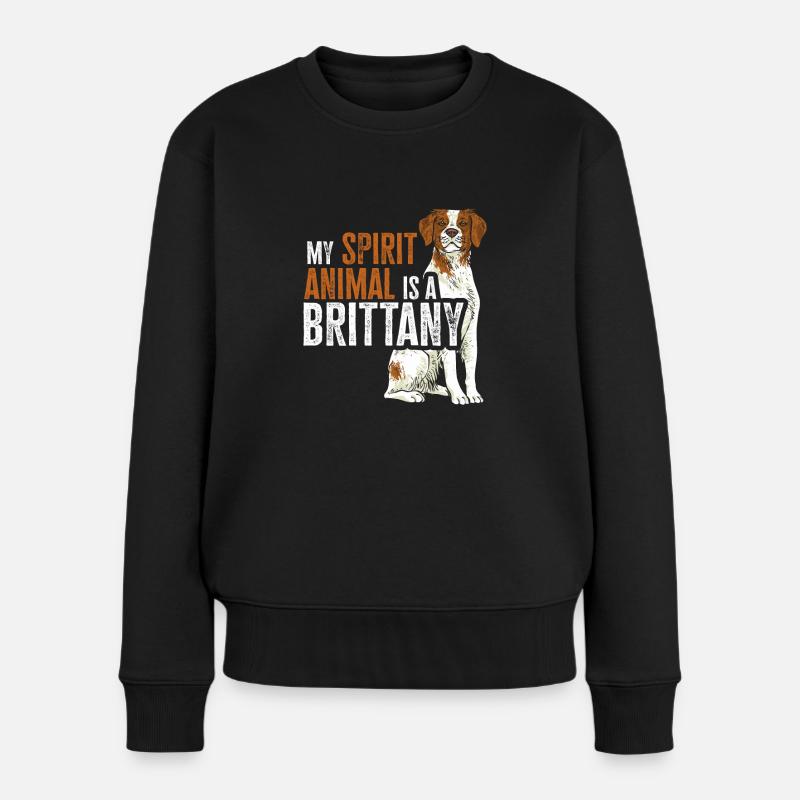 French Brittany Spaniel Epagneul Breton Gift - Women's Premium Organic Jumper - black